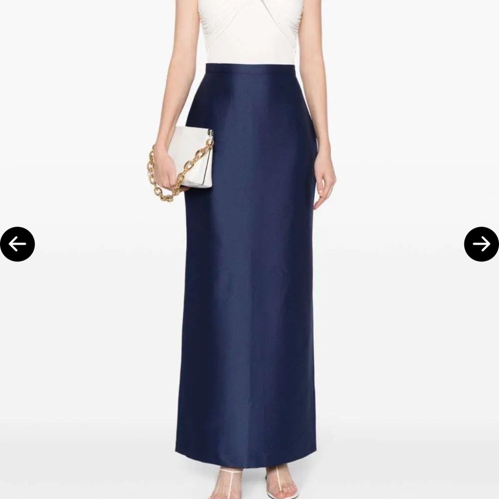 SACHIN & BABI 
Isolde Satin-Finish Skirt - Blue